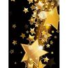 Men's plus-size short-sleeved T-shirt with 3D gold star print and color-blocking design.