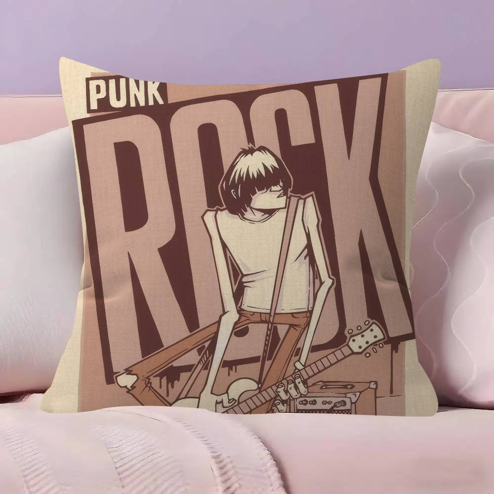 Band Punk RRamones anime Kissenbezug Dekokissen Sofa Heimdeko Hülle Kissenbezüge