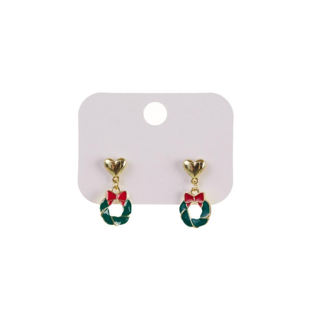 2 Pcs Christmas Tree Xmas Dangle Eardrop Christmas Elk Santa Claus Earrings  Gifts