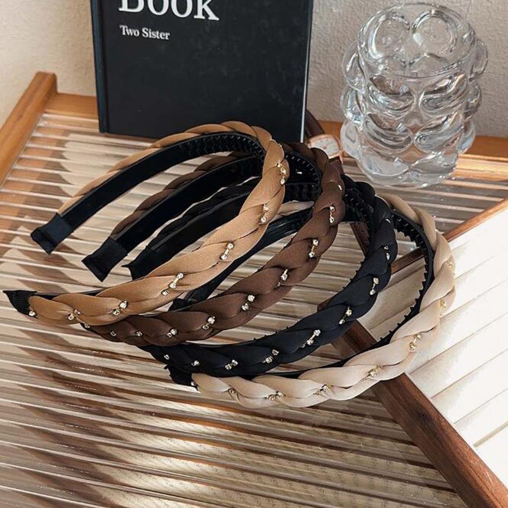 PROLY New Fashion Headband For Women Narrow Side Braided Turban Summer Casual Headwear Girls Hair Accessories
