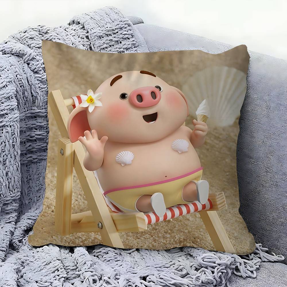 CUTE Pig Stitch Lucky Dragon Pillow Cover Sofa Cushion Cover Home Room Decoration Children Gift