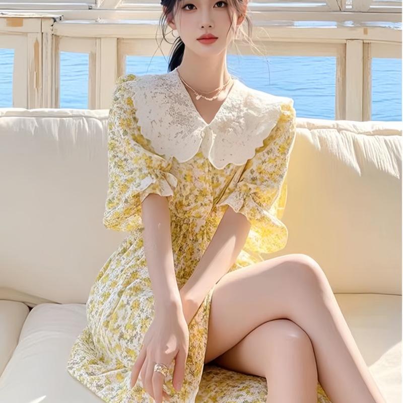 2025 Summer French Hepburn Floral Dress - Elegant, Fresh, & Chic Style for Women