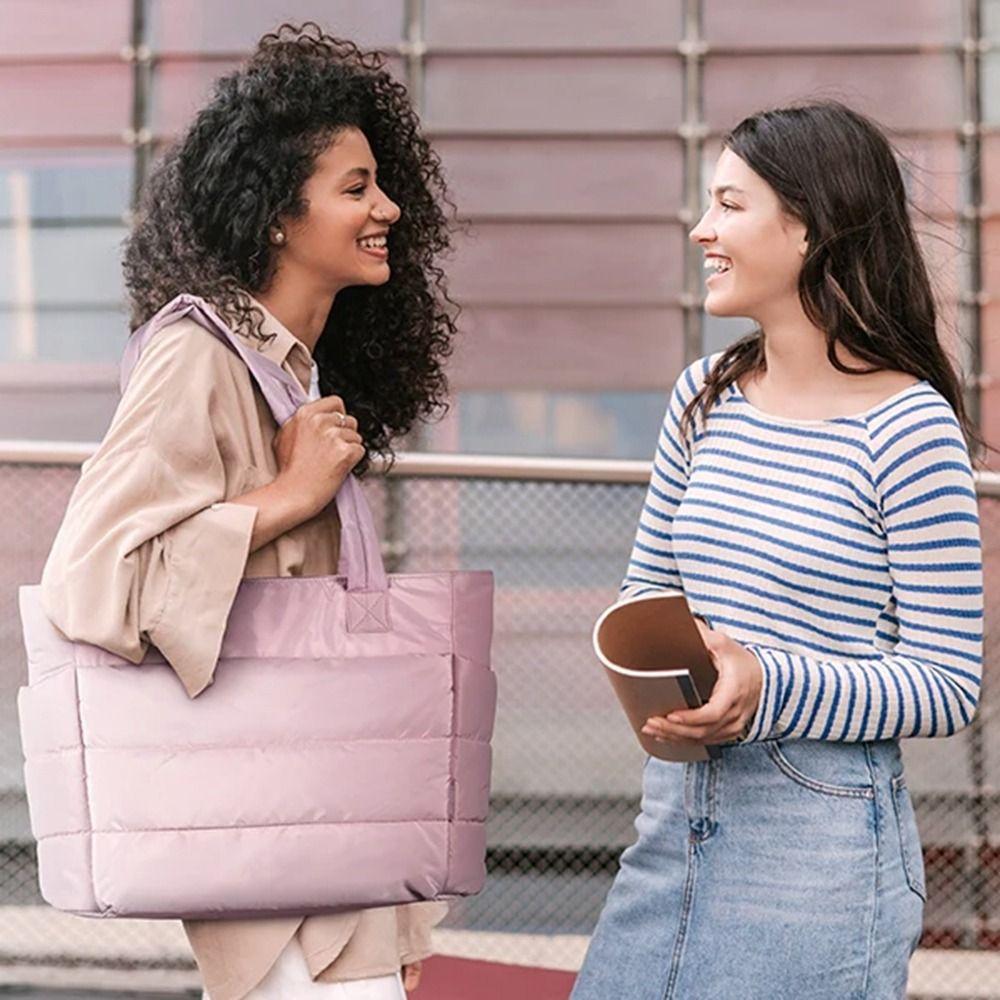 Veľká bavlnená prešívaná taška Tote Ľahká prešívaná taška Tote Cestovná kabelka Unisex