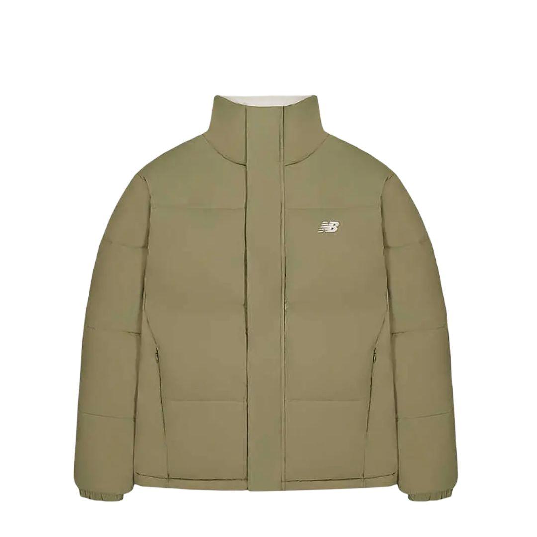 New Balance Down Jackets Men s Hidden Green Stand Collar Moderate AMJ54327-CGN S