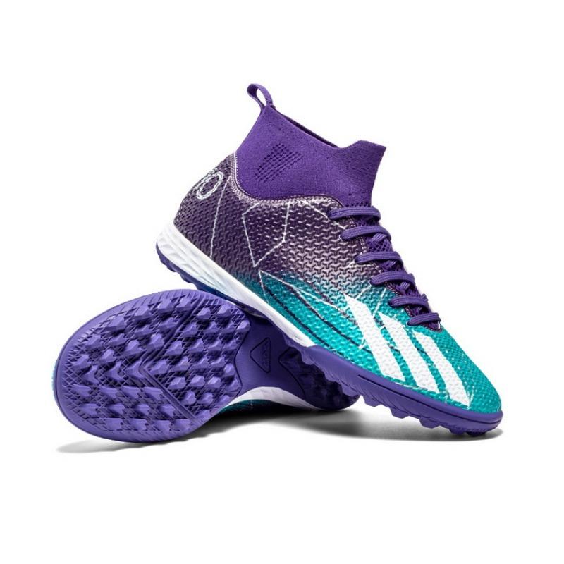 Football shoes long broken nails high top large size breathable artificial grass soft shock absorption fashion men and women training