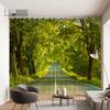2 Panel Custom Curtain Visual Extension Highway Curtain 3D Space Forest Tree Green Scenic Living Room Decorative Curtain cortina