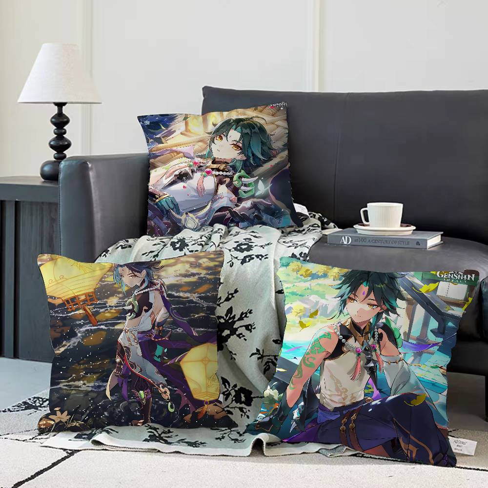Genshin Impact Xiao Pillow Case Removable Washable Cushion Cover – All-Season Soft Linen