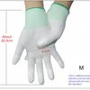 12 Paar/Dutzend Nylon PU Fingerbeschichtete Handschuhe Weiß Handschuh Antistatische Handschuhe Saubere Gestrickte Handschuhe