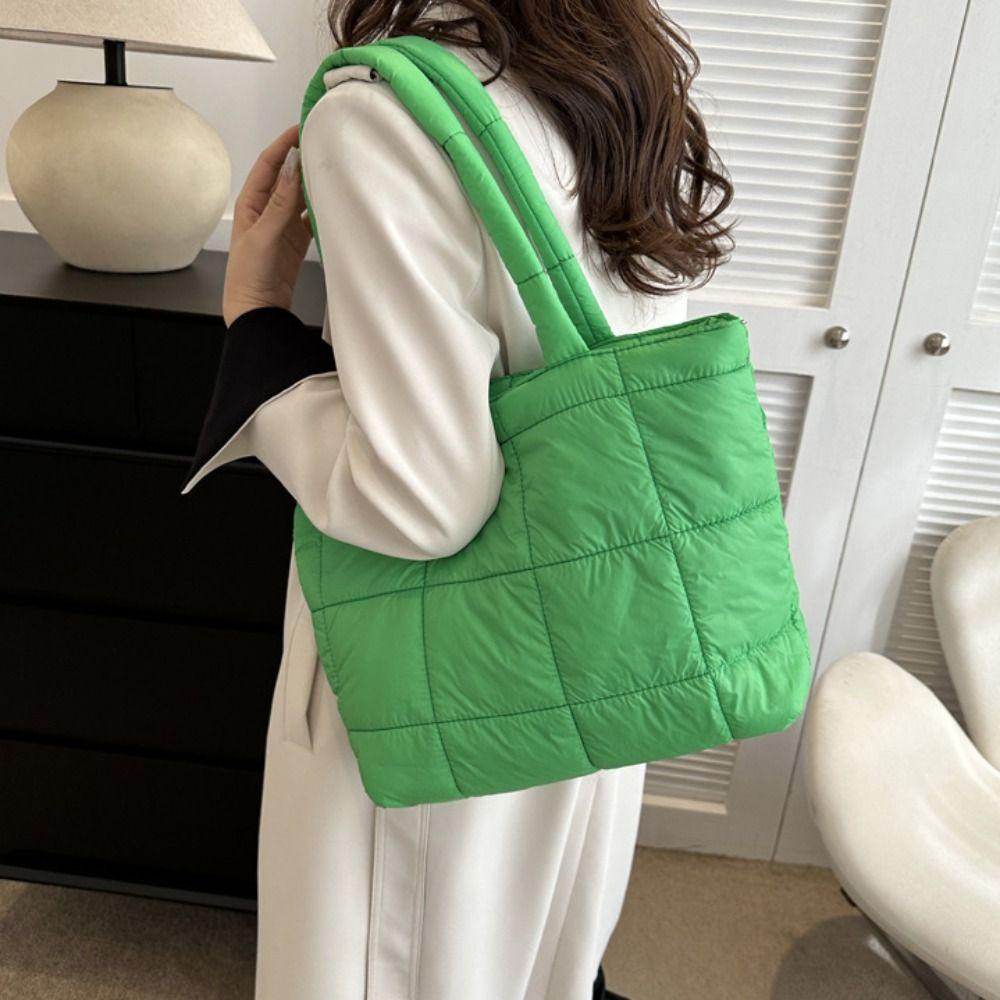 

Мягкая хлопковая сумка Space, нейлоновая объемная сумка через плечо, повседневная сумка-тоут Cloud, повседневная белый