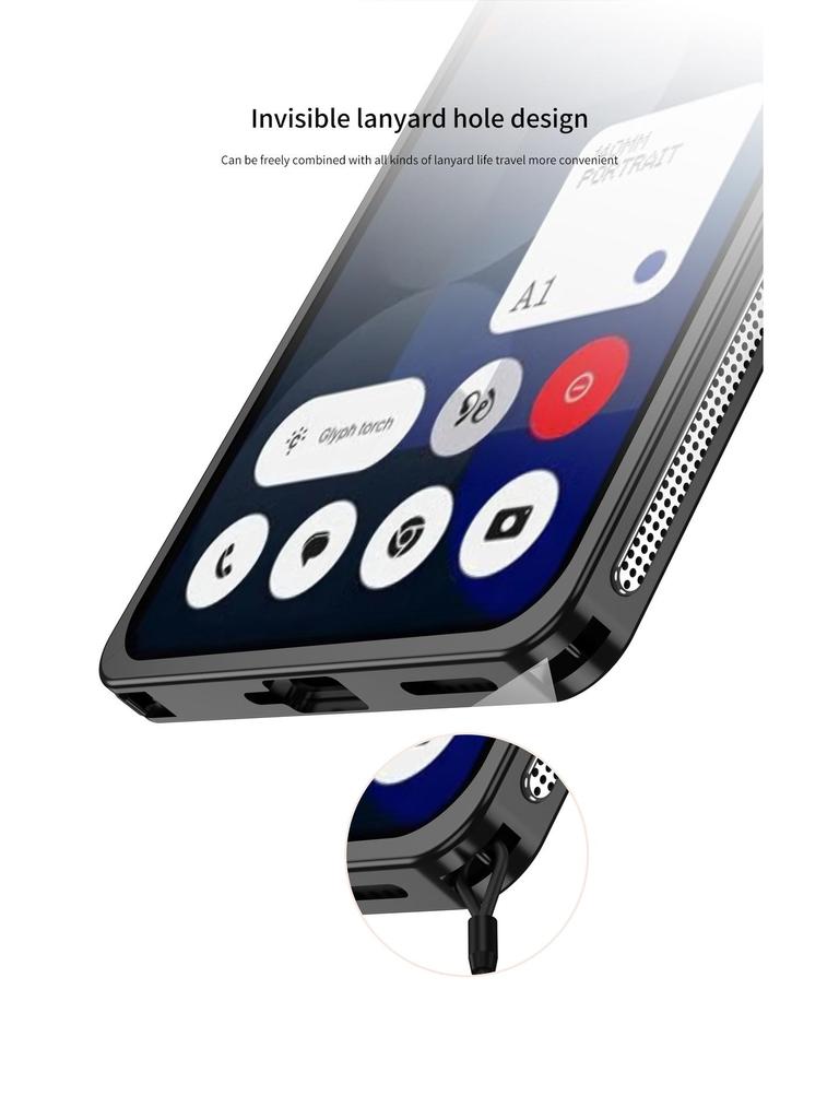Shockproof Heat-Dissipating Metal Case with Lens Protection for Nothing Phone 3A