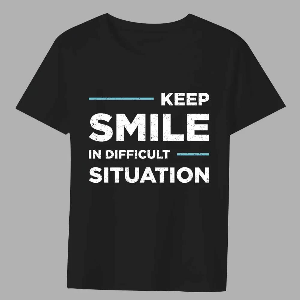 Men's Basic Classic Black T-shirt Inspirational Phrase Printing Series Slim Casual O-neck Youth Comfortable Short-sleeved Shirt