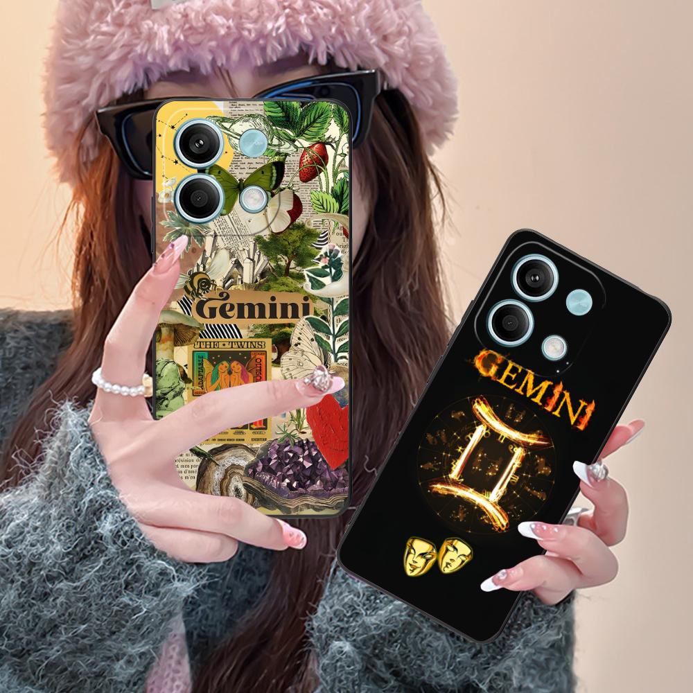 Zodiac Sign Gemini Mobile Phone Case for POCO M7 M6 M5 M4 M3 X7 X6 X5 X4 X3 Pro GT 5G Colorful Printing Cover Pretty Luxury