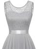 2024 Elegant Lace Patchwork Wide Hem Chiffon Banquet Gown