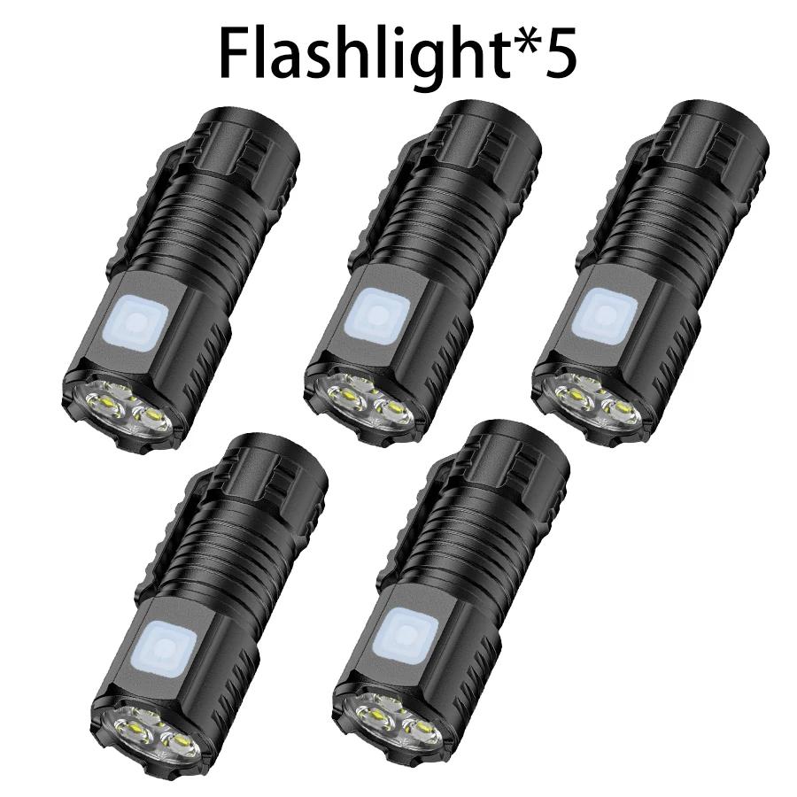 Powerful LED Flashlight Mini Lantern Super Bright Cap Clip Lamp Light USB Rechargeable Torch Waterproof Camping Fishing Outdoor
