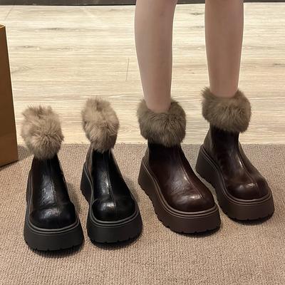 Northeast Fur Integrated Snow Boots Women's Winter 2025 New Non-slip Warm Piled Thick-soled Large Cotton Shoes