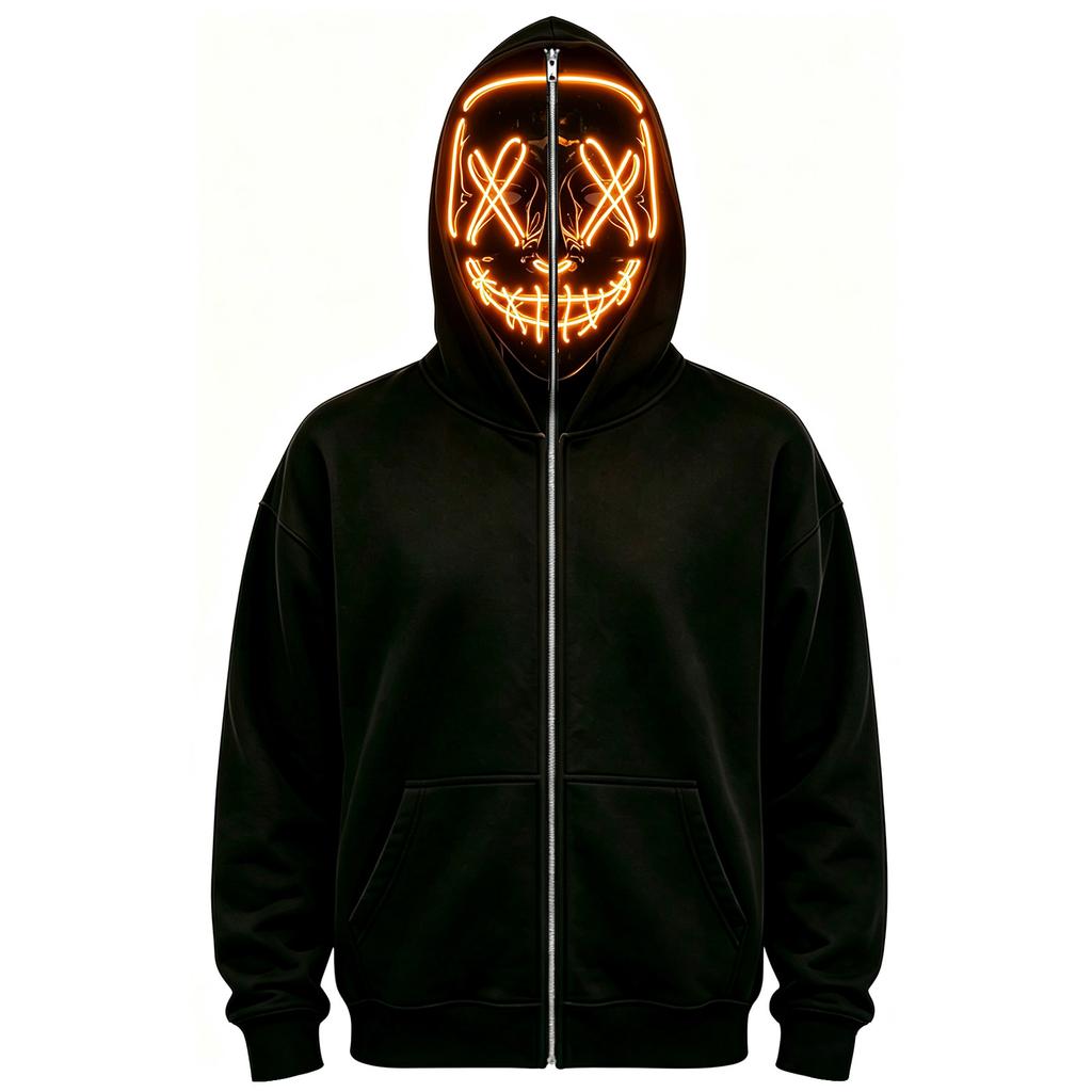 Unisex Halloween Face Print Long Sleeve Hoodie Pullover Sweatshirt for Men Women