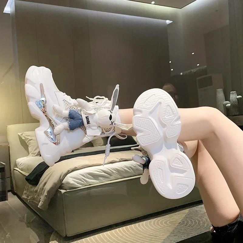 Modne damskie buty na grubej podeszwie, na koturnie, sznurowane, dekoracyjne, modne letnie buty damskie, wulkanizowane buty, nowoczesne buty