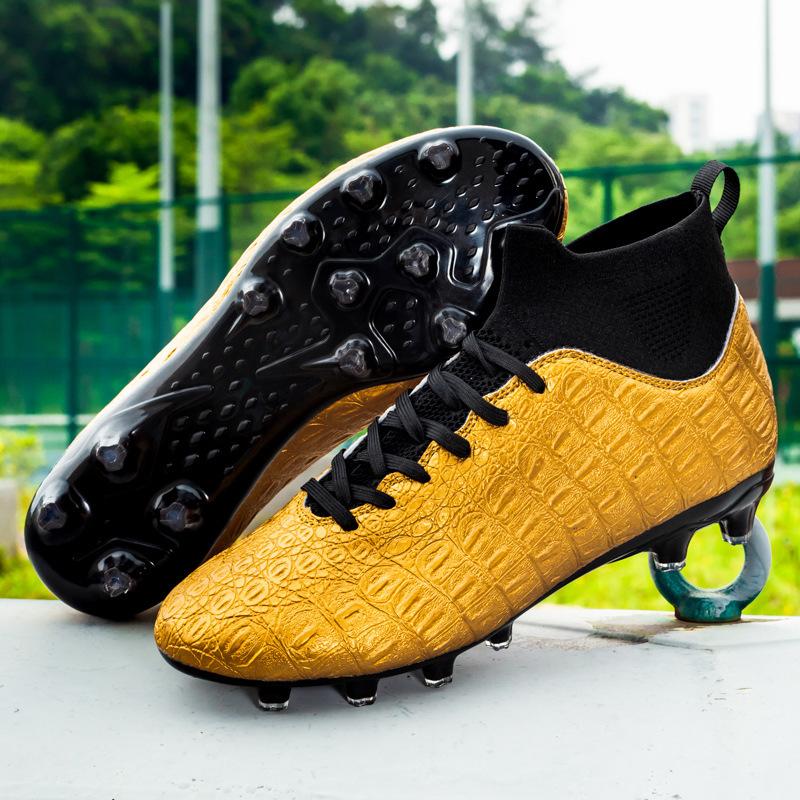 Foreign trade spot football shoes high-top students spikes youth professional game training football shoes