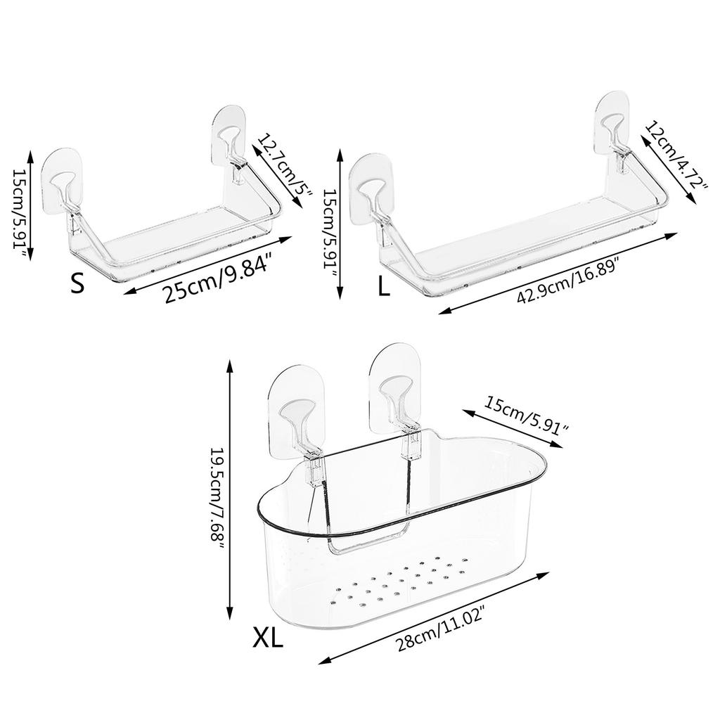 Space Saving Shower Storage No Drill & Adhesive Needed Versatile Bathroom Solution Convenient Rack for Small Areas