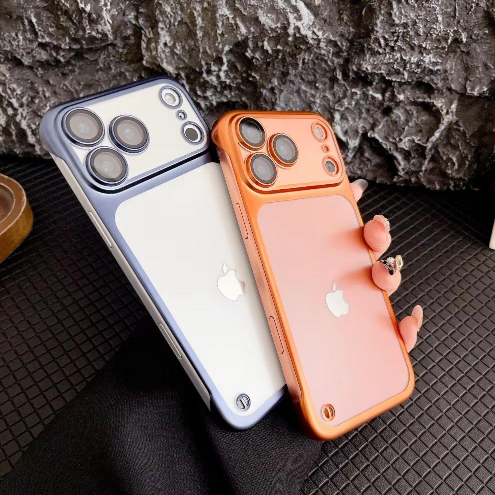 Luxury Matte Plating Borderless Case For iPhone 17 Air 16 15 14 13 12 Pro Max 17ProMax Ultra Thin PC PC Translunt Phone Cover