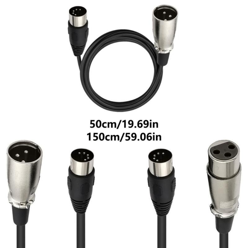 High Fidelitys MIDIto XLRAdapter Audios Cable DIN 5Pin To XLRMale Female Audios Cable for Professional Sound Equipment