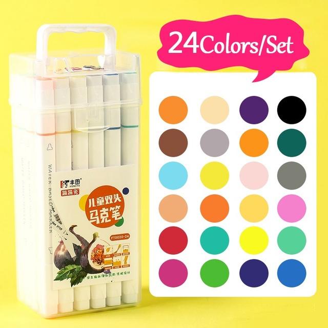 12/18/24/30/36/48/60/80 Colors Double Headed Oily Marker Set Alcohol Based Sketch Drawing Graffiti Art Marker For Manga School Art Supplies