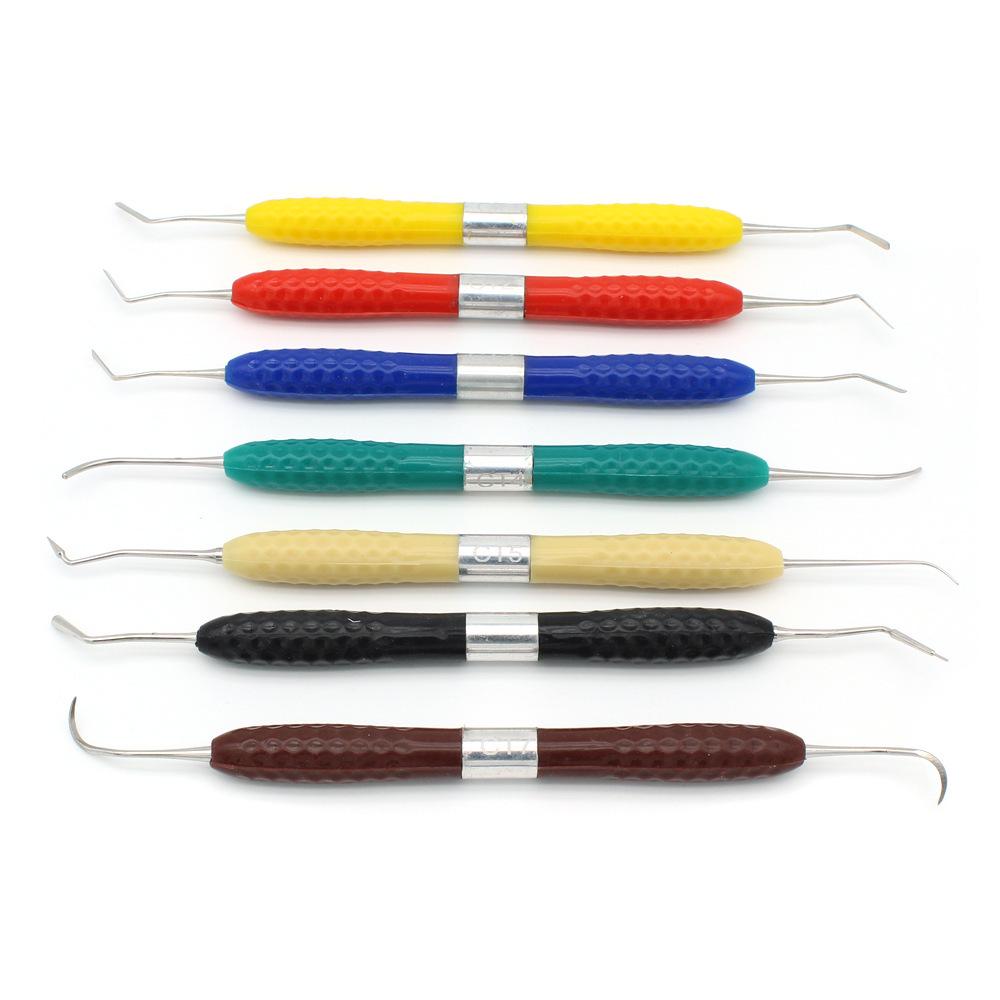 Dental Aesthetic Filling Resin Trimmer Kit, 7-Piece, New Silicone Handle, High-Temperature Resistant.