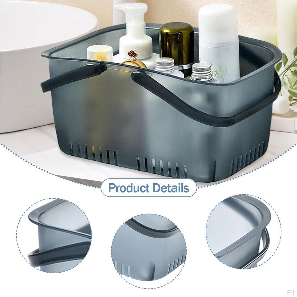 Shower Basket Bathroom Organizer Portable with Drainage Holes Tote Storage for Camp