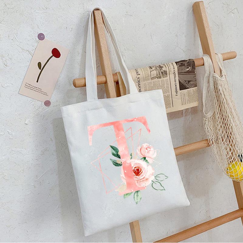 Alphabet Letter A-Z Printed Shoulder Bag Female Casual Student Crossbody Bag Large Capacity