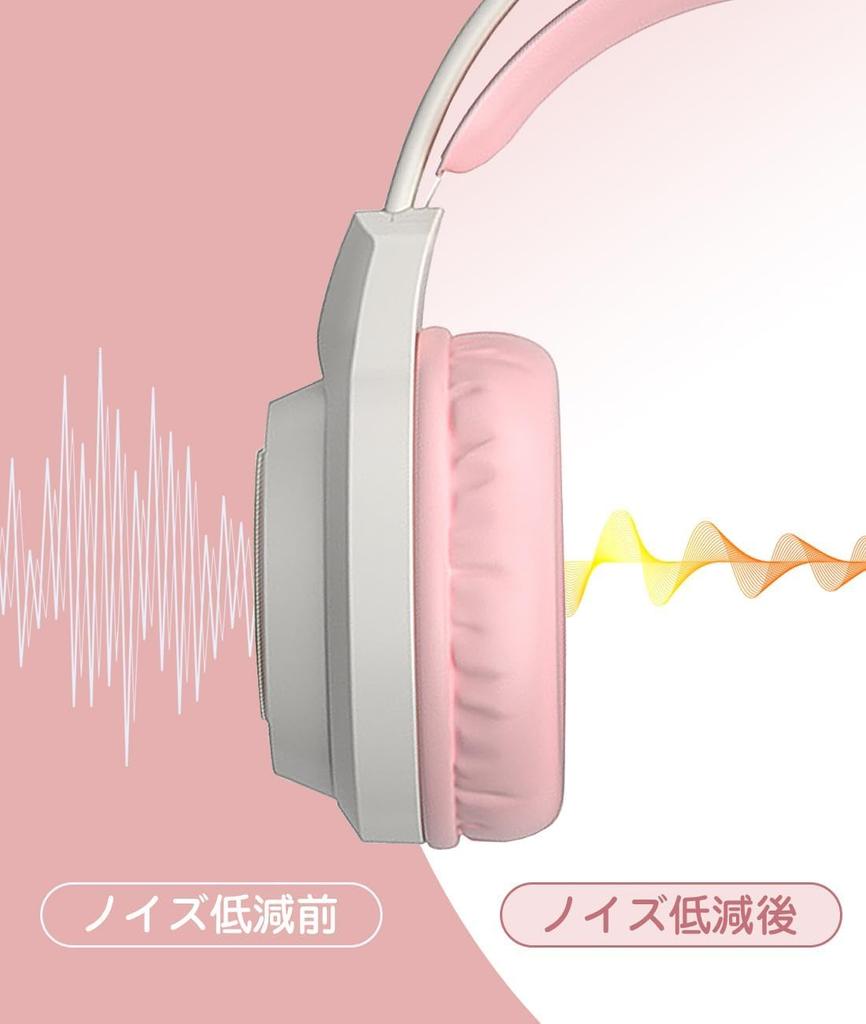 YIK TUNG Cat Ear Gaming Wired Headphones 40MM Speaker with RGB USB Soft Protective Good Sound Adjustable Compatible with Language New Japanese