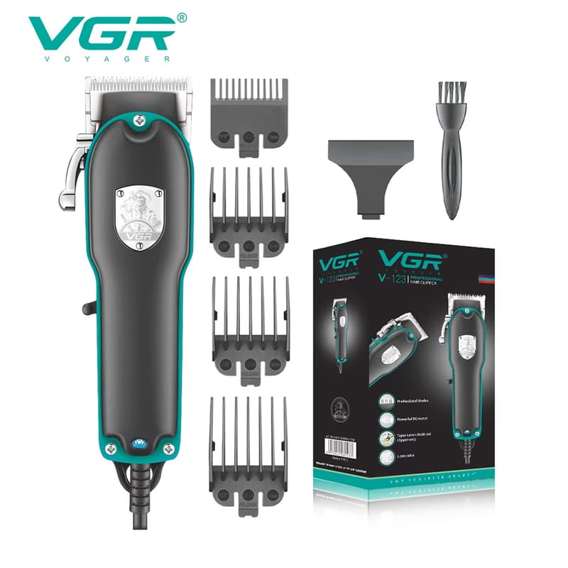 

Профессиональная мужская высокомощная проводная машинка для стрижки волос для жирных волос салонная электрическая машинка для стрижки волос с несколькими размерами, ограничительными насадками и регулируемыми лезвиями чёрный