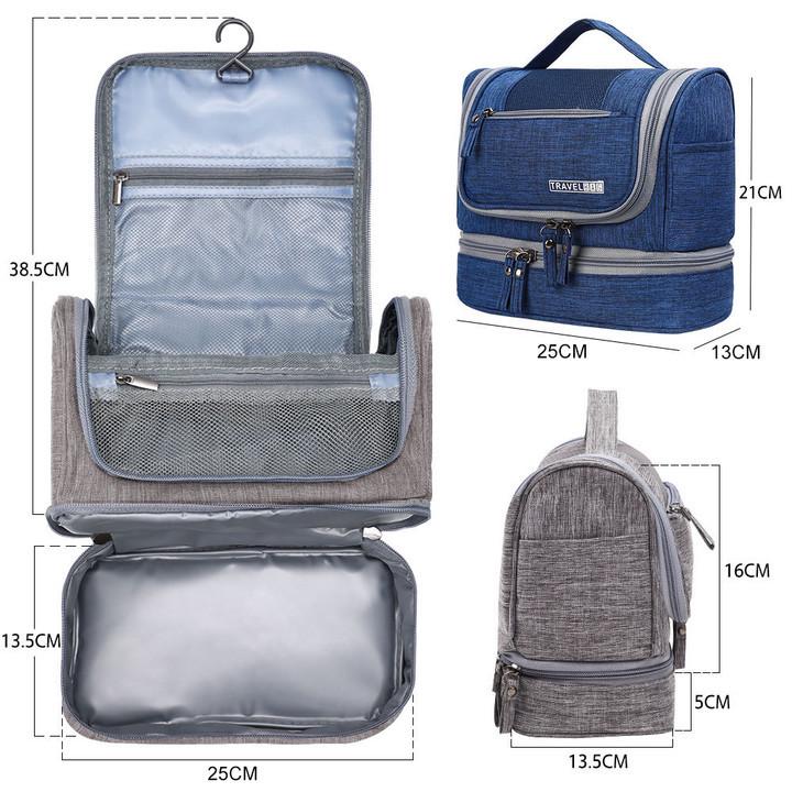 Multifunctional Travel Makeup & Toiletry Bag with Dry/Wet Separation, Large Capacity, and Portable Hanging Design