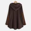 Women's Loose Plush Solid Color Long-sleeved Hooded Sweatshirt