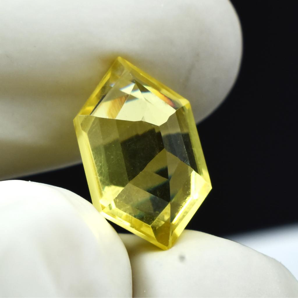 Perfect Yellow Sapphire Fancy Cut 9.70 Ct Natural Ring Loose Gemstone CERTIFIED AR-1502