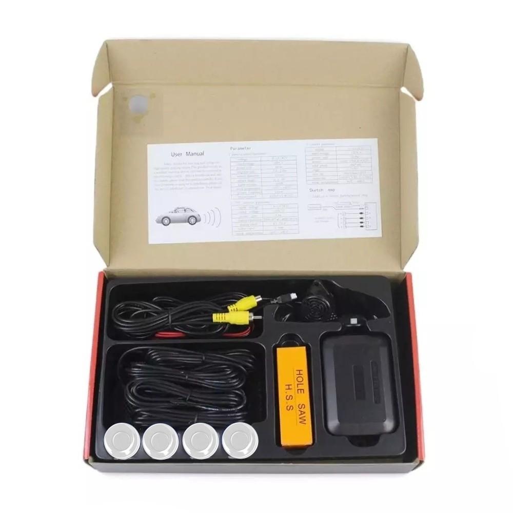 4 Parking Sensors, Buzzer, 12V Control Unit - White Off-Road Set