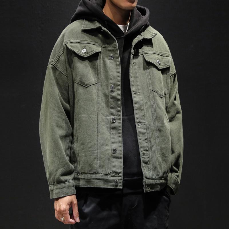 2025 Autumn Men's Plus Size Loose Casual Japanese Denim Jacket