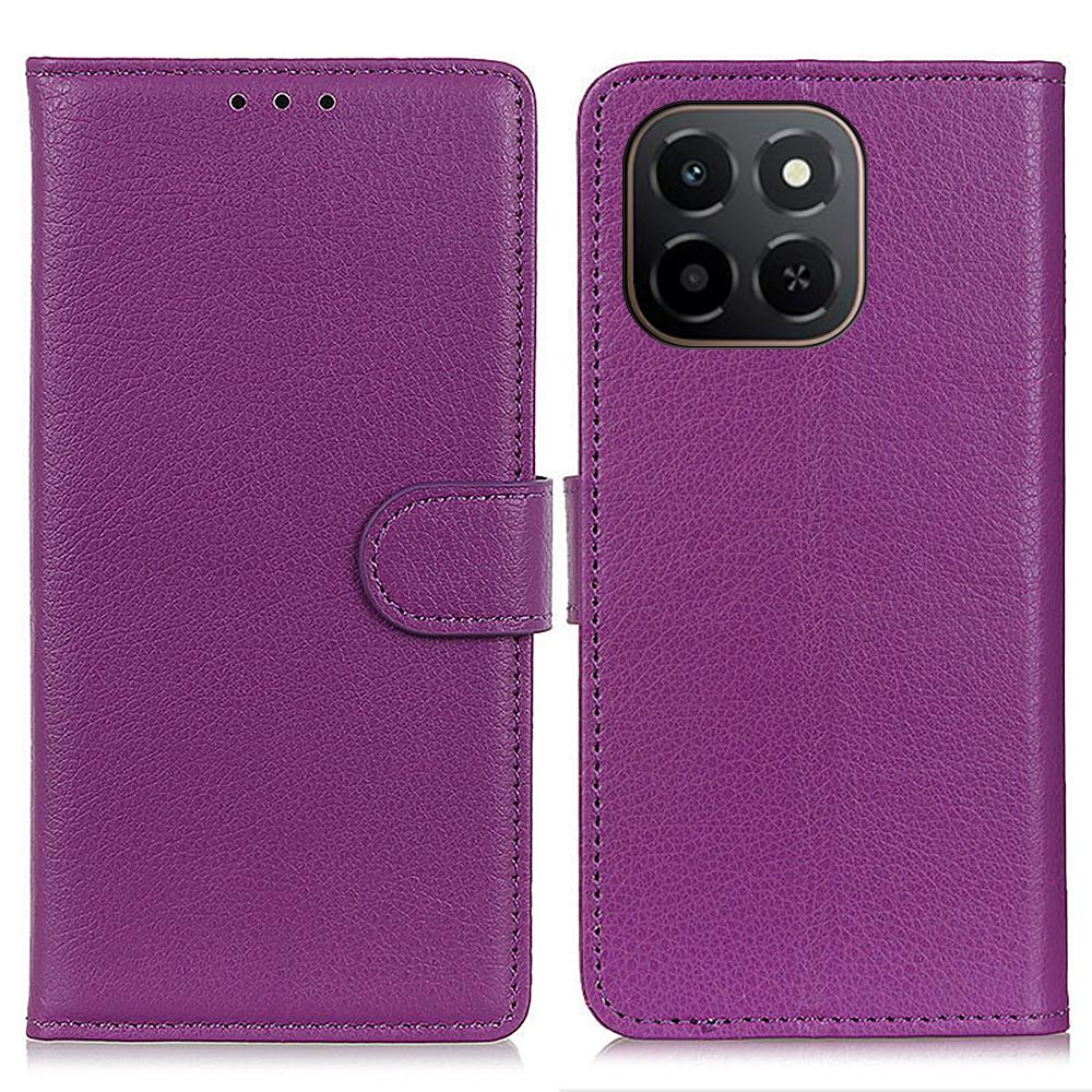 

Для Honor X6c 4G Чехол-кошелек Кожаный чехол для телефона с текстурой личи Purple