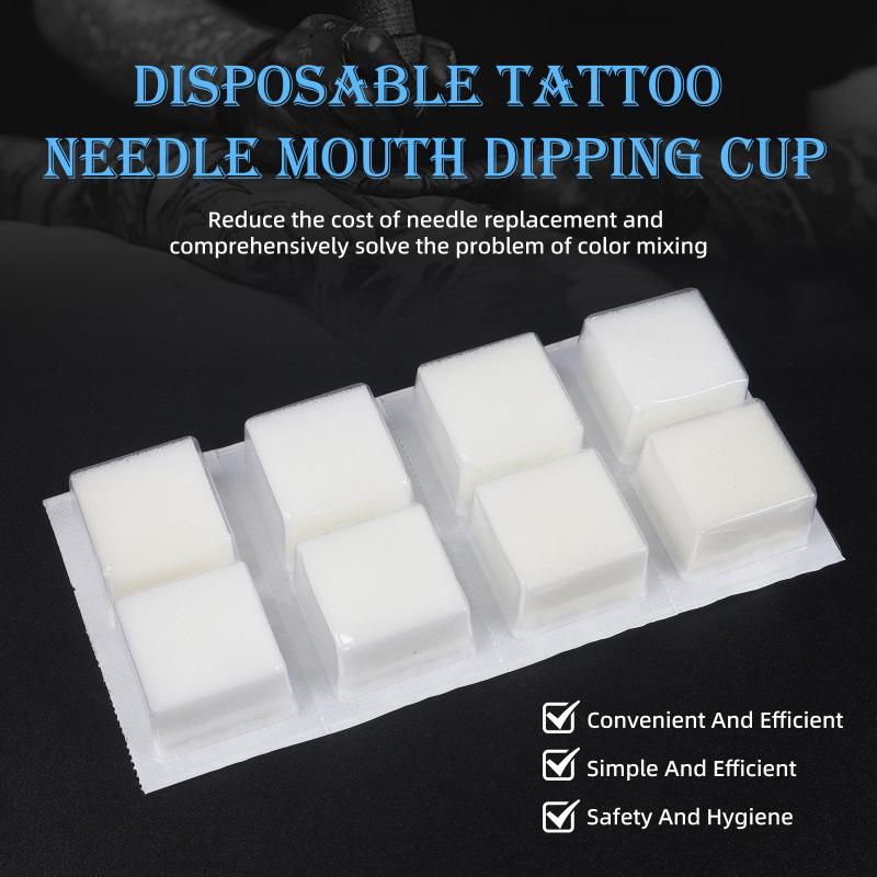 

Square Needle Washing Cotton Tattoo Ink Cleaning Cup Tattoo Needle Cleaning Cup Integrated Needle Tip Dip Cleaning 20pcs/box