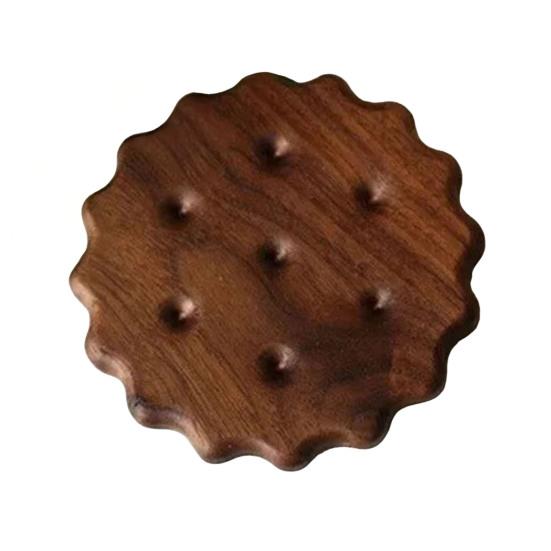 Creative Cookie Coaster for Drinks Solid Wood Heat Resistant Placemats for Table Rustic Cork