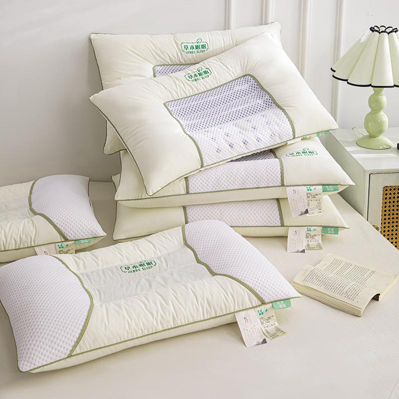 Pure Cotton Cassia Pillow Core Adult Model Household Single Deep Sleep Cervical Vertebra Low and Medium Pillow Pair