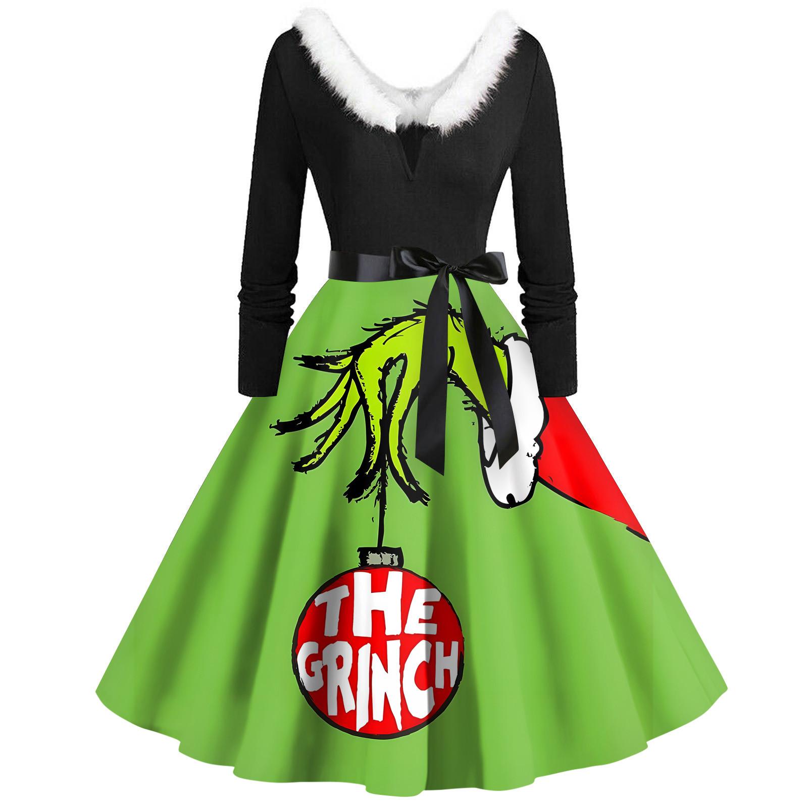 

Женское повседневное и модное платье на молнии с длинными рукавами и v-образным вырезом в тон S зелёный