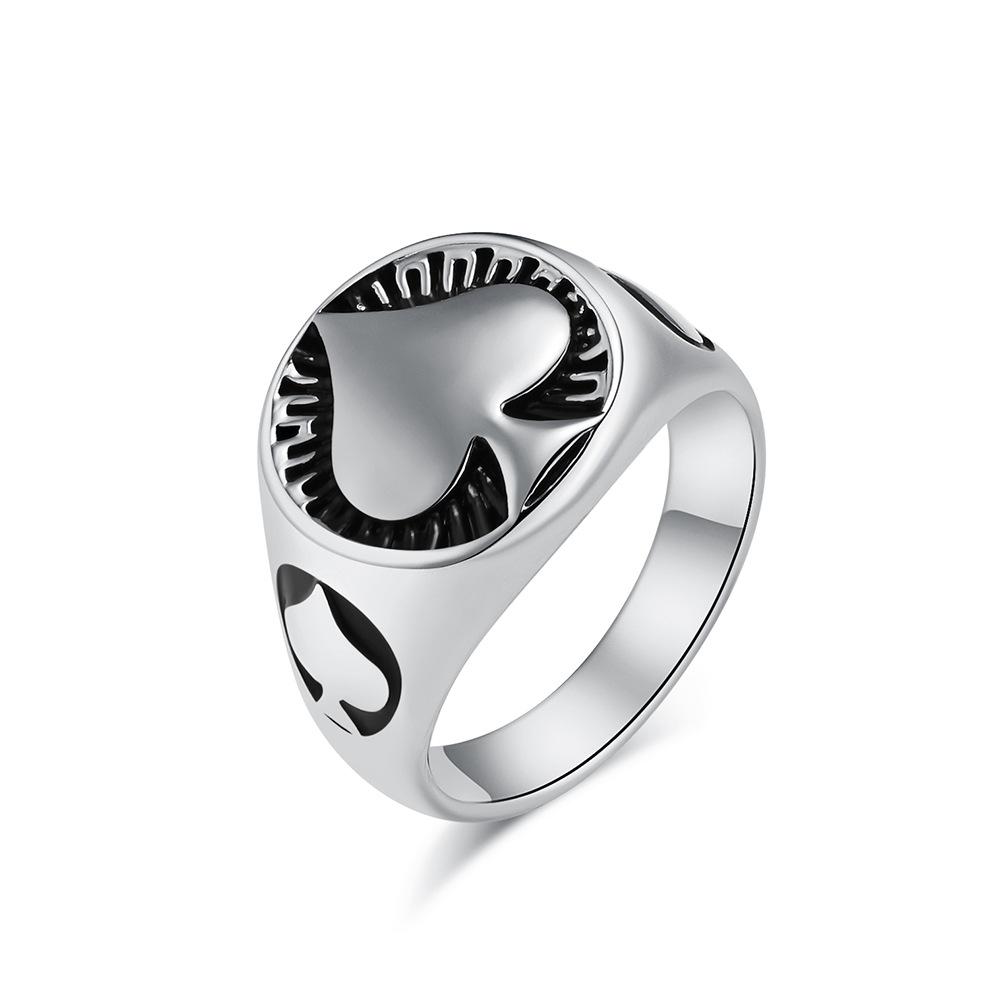 Poker Pik Ass Titanstahl Ring Ring Herren Nische Persönlichkeit Glücksbringer Hipster Wear Handzubehör