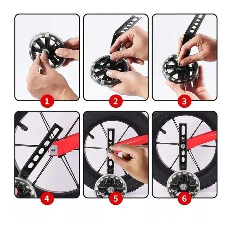 Postranní kolečka pro dětská kola, LED RGB, barevná kola na kolo, svítící