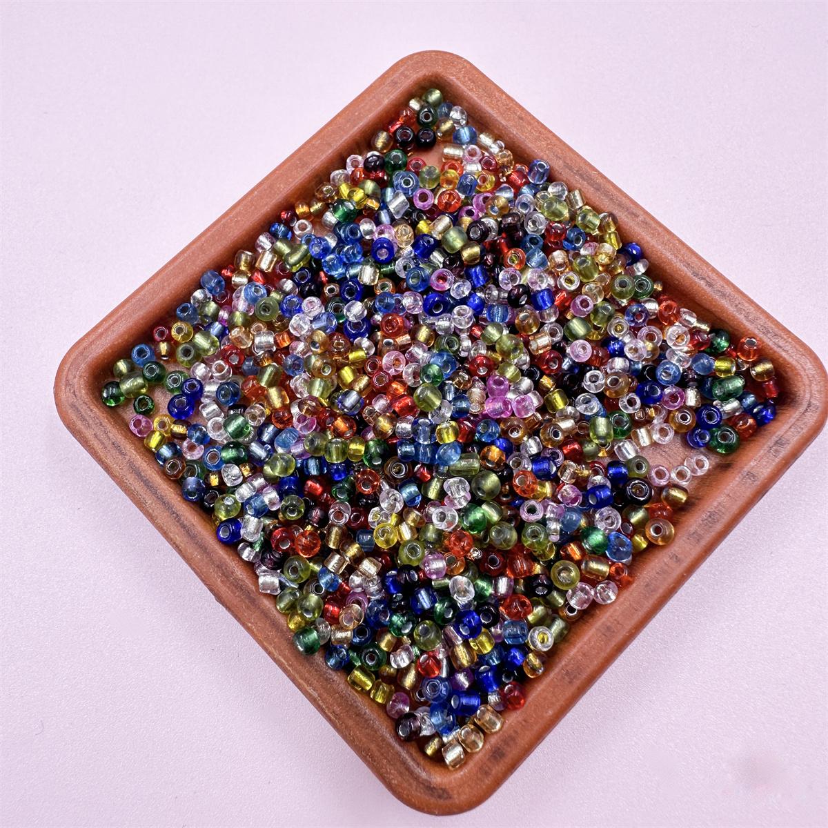 

3000шт Бусины чешские семенные круглые граненые хрустальные в 1 пакетике 2мм стеклянные разделители разноцветный