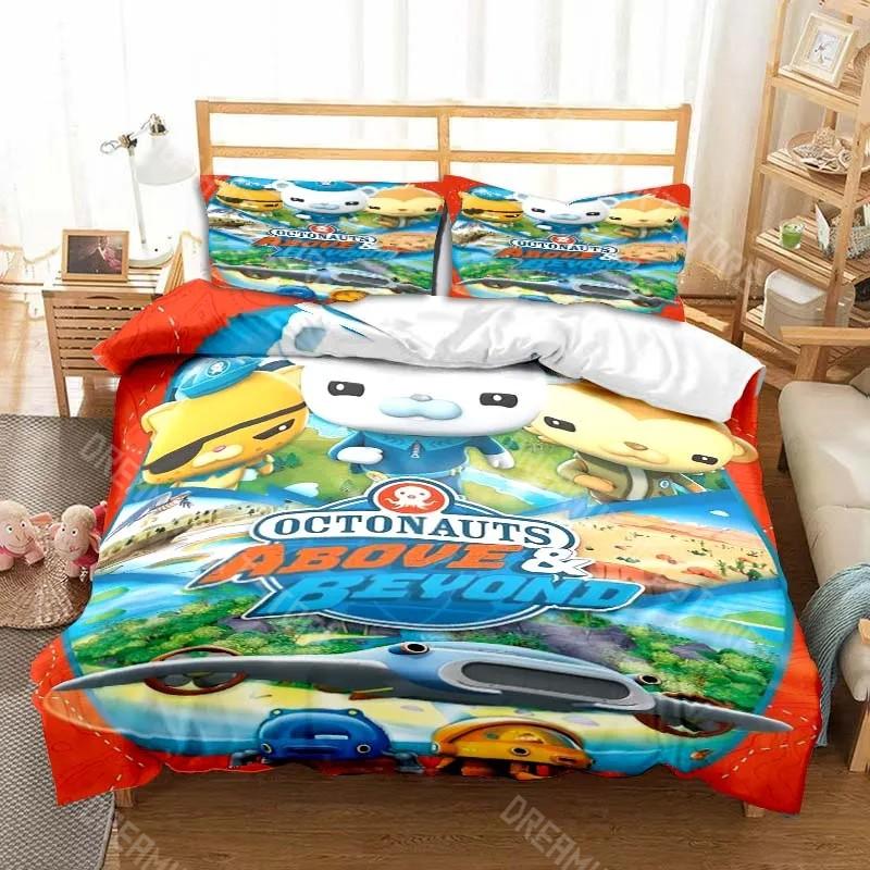 3D Tištěné Povlečení s Kreslenými Postavičkami Octonauts pro Kluky Dívky Povlak na Peřinu Povlak na Polštář Jednolůžko Manželská Postel Královská Velikost Plná Velikost Jednoduchá Dvojitá Velikosti