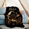Outdoor Customize Your Name Blanket Moonlit Moth Floral Design Comfortable Soft Lightweight Allseason Multipurpose Blanket For Travel Camping Picnics