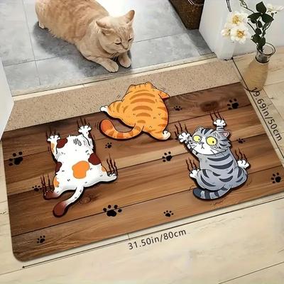 Cartoon Kätzchen Design Frühling Sommer Dekoration Türteppich Schlafzimmer, Wohnzimmer, Badezimmer Badezimmer Heimdekoration Teppich