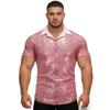 Men S Sequin Short Sleeve Shirt Disco Party Style