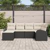 VidaXL Set de canapés de jardin en 6 pièces avec coussins noirs en poly rotin 3346107