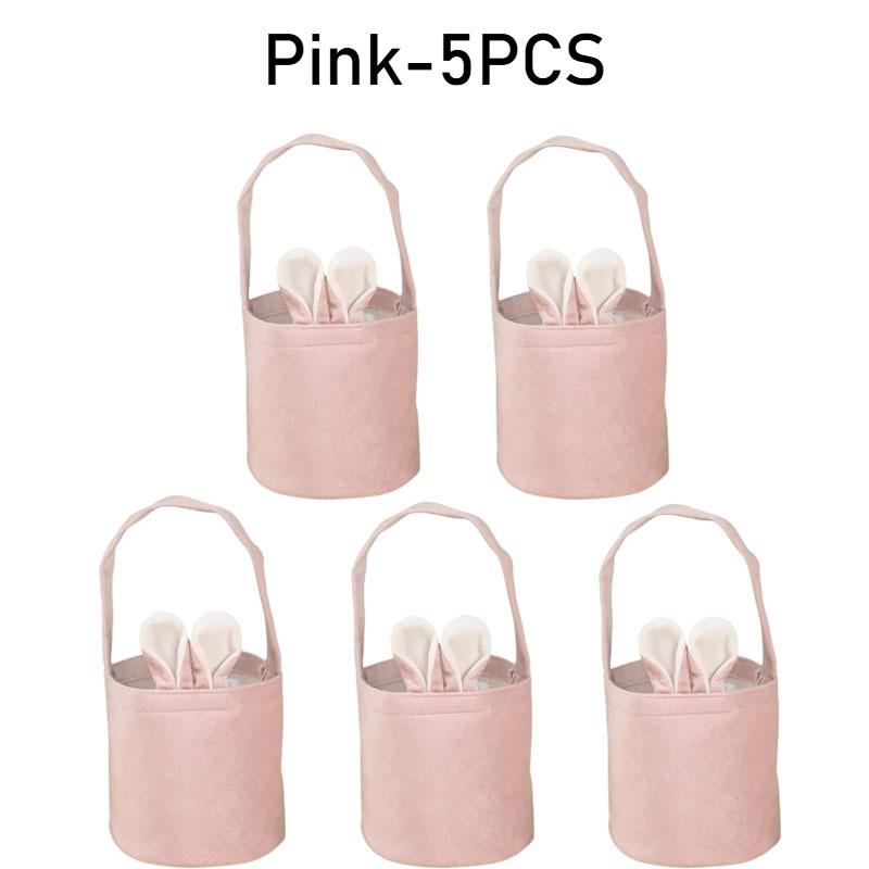 1-20PCS Easter Bunny Tote Bag with Bunny Ears ReusableCanvas Party Gift Basket Egg BoxCandy Bag for Easter Gifts and Decorations